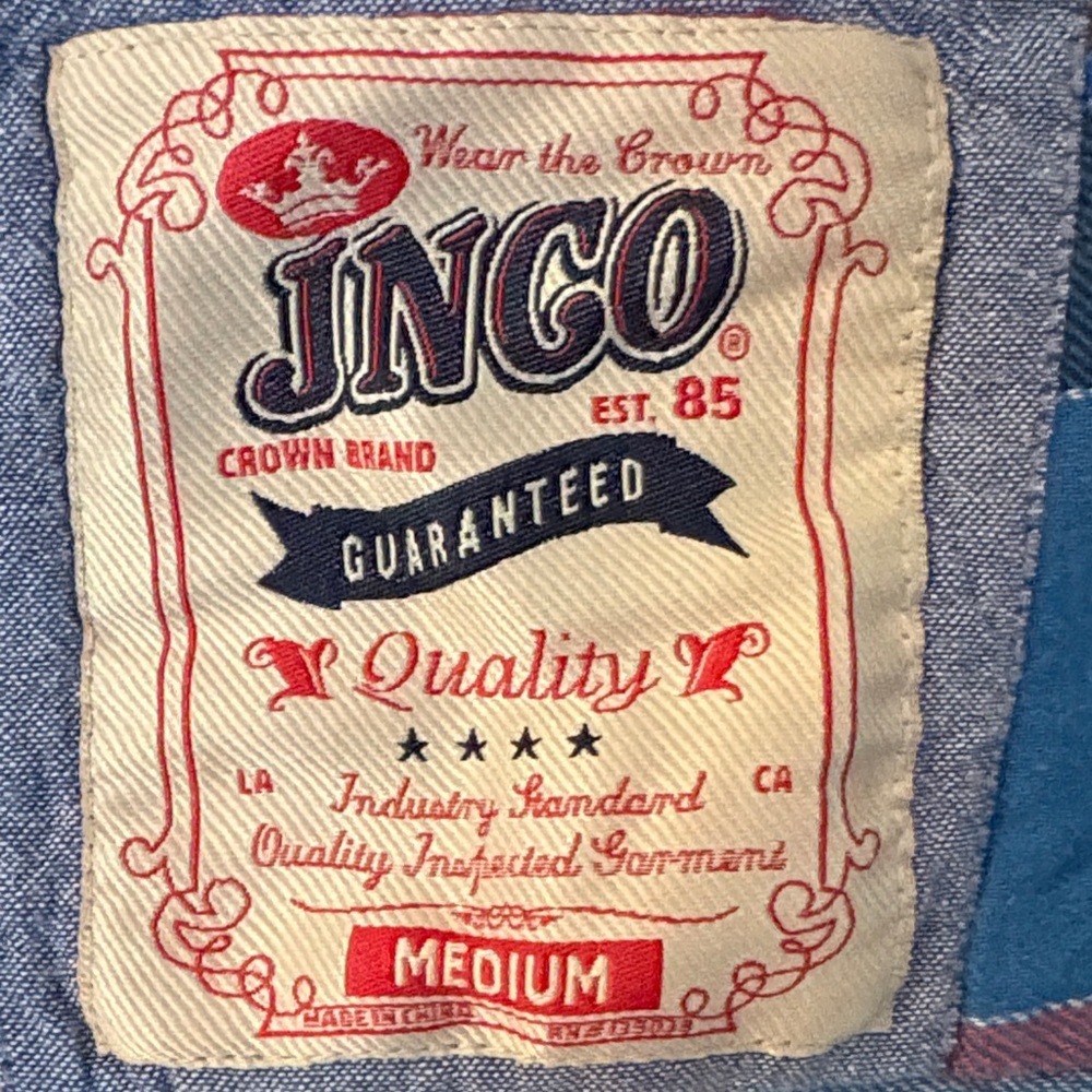 JNCO Button Down Plaid Shirt Size Medium - Picture 6 of 8
